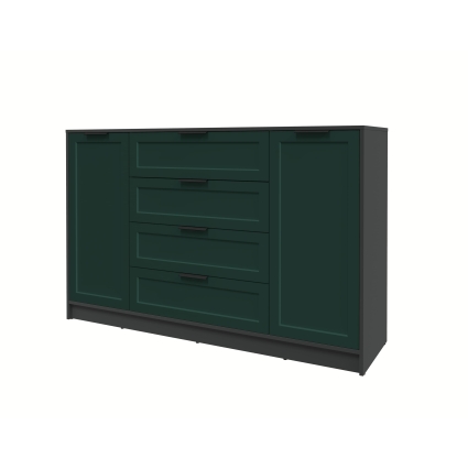 Тумба Тренд КТ-Т160 (Антрацит ЛДСП/ Изумруд ЛМДФ) Ш1600 В1020 Г451